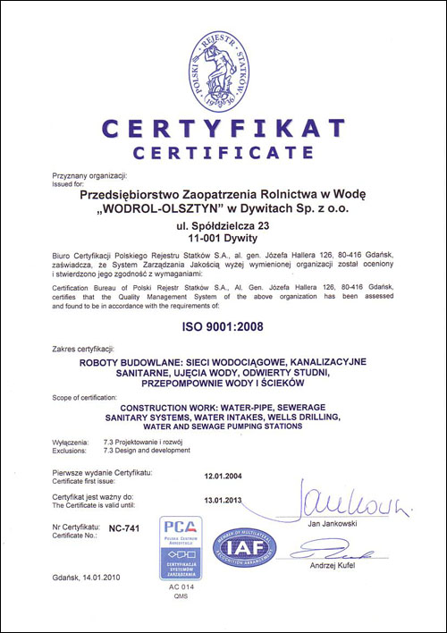 Certyfikat ISO